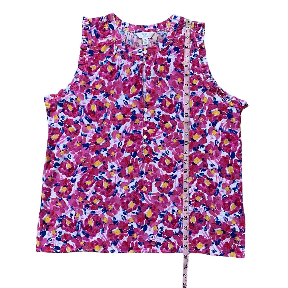 Time and Tru NWOT Pink Floral Tank Top Medium - Picture 12 of 12